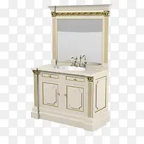 简单欧式白色花纹卫浴柜-空若网 简单欧式白色花纹卫浴柜-空若网