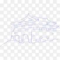 创意手绘素描城墙-空若网 创意手绘素描城墙-空若网