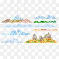 彩色山脉矢量素材-空若网 彩色山脉矢量素材-空若网