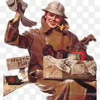 插画-开心的大兵-空若网 插画-开心的大兵-空若网