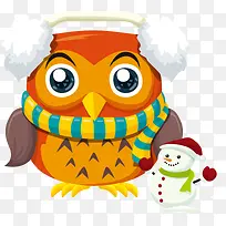 雪人猫头鹰PNG矢量素材-空若网 雪人猫头鹰PNG矢量素材-空若网