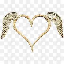 金属纹理桃心翅膀-空若网 金属纹理桃心翅膀-空若网