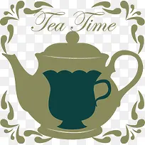 绿色茶壶深绿色杯子-空若网 绿色茶壶深绿色杯子-空若网