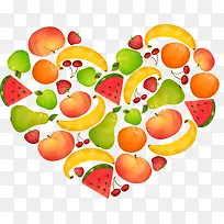 水果爱心拼图-空若网 水果爱心拼图-空若网
