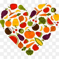 水果心形拼图-空若网 水果心形拼图-空若网