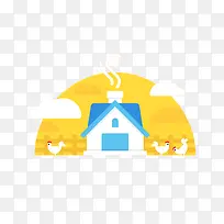 简洁房屋卡通插画-空若网 简洁房屋卡通插画-空若网