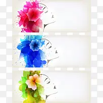 水彩女人花BANNER矢量-空若网 水彩女人花BANNER矢量-空若网