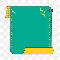 卡通绿色纸张边框-空若网 卡通绿色纸张边框-空若网