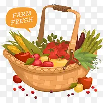 矢量竹篮蔬菜-空若网 矢量竹篮蔬菜-空若网