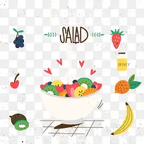 矢量水果沙拉-空若网 矢量水果沙拉-空若网