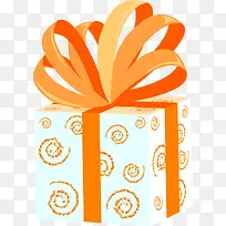 橙色的丝带及圈圈底纹的礼盒-空若网 橙色的丝带及圈圈底纹的礼盒-空若网