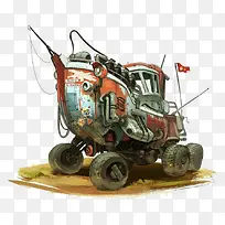 卡通拖拉机-空若网 卡通拖拉机-空若网