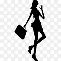 黑色时尚女生剪影-空若网 黑色时尚女生剪影-空若网