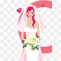 卡通手绘婚纱头纱-空若网 卡通手绘婚纱头纱-空若网