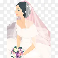 卡通手绘婚纱头纱-空若网 卡通手绘婚纱头纱-空若网