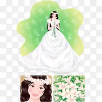 卡通手绘婚纱头纱-空若网 卡通手绘婚纱头纱-空若网