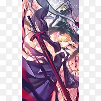 手绘插画二次元情侣-空若网 手绘插画二次元情侣-空若网