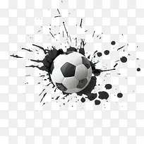 矢量水墨和足球-空若网 矢量水墨和足球-空若网