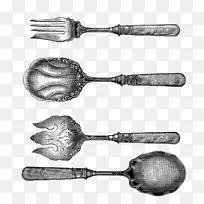 餐具匙邮票叉夹艺术餐具-空若网 餐具匙邮票叉夹艺术餐具-空若网