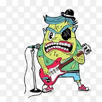 创意手绘怪兽唱歌-空若网 创意手绘怪兽唱歌-空若网