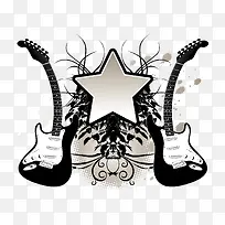 矢量吉他装饰图案-空若网 矢量吉他装饰图案-空若网