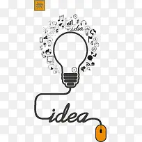 创意灯泡矢量图-空若网 创意灯泡矢量图-空若网