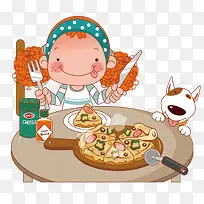 吃披萨的女孩-空若网 吃披萨的女孩-空若网