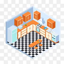 矢量手绘家居厨房-空若网 矢量手绘家居厨房-空若网