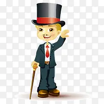 卡通绅士矢量图-空若网 卡通绅士矢量图-空若网