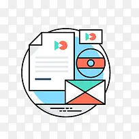 创意信封招聘矢量图标-空若网 创意信封招聘矢量图标-空若网