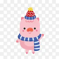 粉色小猪矢量卡通可爱圣诞节-空若网 粉色小猪矢量卡通可爱圣诞节-空若网