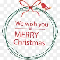 圣诞快乐草藤标志-空若网 圣诞快乐草藤标志-空若网