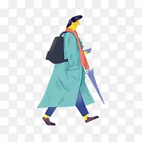 创意手绘风衣男人-空若网 创意手绘风衣男人-空若网