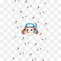 可爱卡通动画人物草莓背景效果图-空若网 可爱卡通动画人物草莓背景效果图-空若网