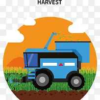 矢量扁平化收割稻谷-空若网 矢量扁平化收割稻谷-空若网