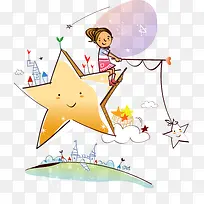 手绘五角星漫画创意-空若网 手绘五角星漫画创意-空若网