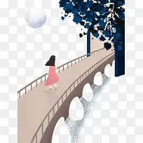 中秋佳节手绘插画装饰素材-空若网 中秋佳节手绘插画装饰素材-空若网