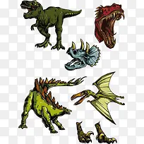 恐龙元素矢量图丿-空若网 恐龙元素矢量图丿-空若网