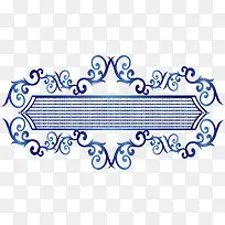 宝石蓝浪漫花纹标题框-空若网 宝石蓝浪漫花纹标题框-空若网