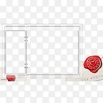 红色爱心笔记本图章边框-空若网 红色爱心笔记本图章边框-空若网