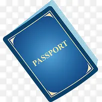 蓝色护照手绘元素-空若网 蓝色护照手绘元素-空若网