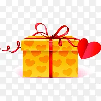 金色礼品盒红色丝带爱心-空若网 金色礼品盒红色丝带爱心-空若网