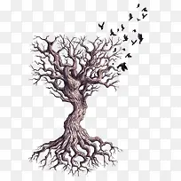 手绘枯树枝-空若网 手绘枯树枝-空若网