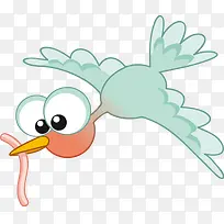 卡通手绘小鸟吃虫图案-空若网 卡通手绘小鸟吃虫图案-空若网