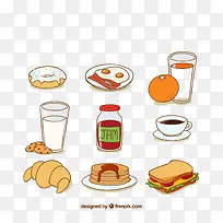 手绘快餐食物-空若网 手绘快餐食物-空若网