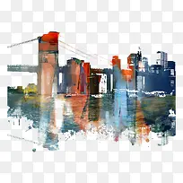 水彩城市景色-空若网 水彩城市景色-空若网