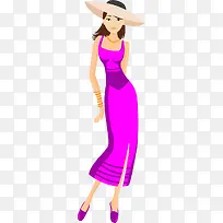 矢量手绘时尚女郎-空若网 矢量手绘时尚女郎-空若网