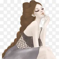 矢量手绘时尚女郎-空若网 矢量手绘时尚女郎-空若网