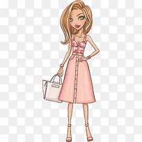 矢量手绘时尚女郎-空若网 矢量手绘时尚女郎-空若网