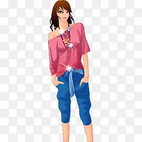 矢量手绘时尚女郎-空若网 矢量手绘时尚女郎-空若网